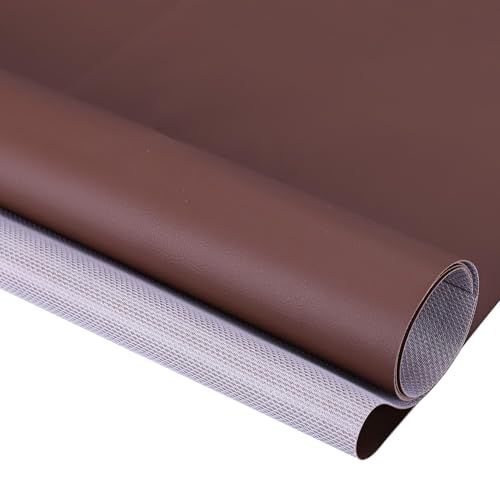 Faux Leather, Marine Vinyl PVC Leather for DIY Upholstery, Sofa Car Boat Seat Repair, Waterproof & Easy to Clean, Dark Brown (1 FT 55x12 Inch) - color: Dark Brown, size: 1Ft (55x12inch)