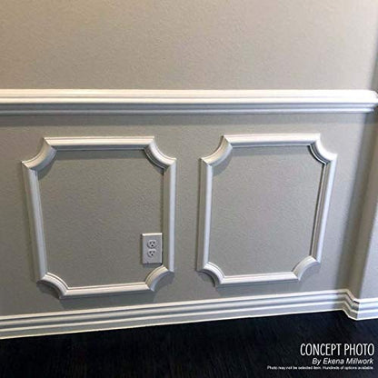 Ekena Millwork PNL08X16AS-02 8"W x 16"H x 1/2"P Ashford Molded Scalloped Wainscot Wall Panel - size: 8-in. W x 16-in. H