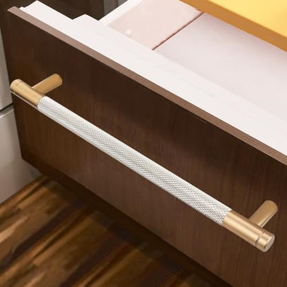 24 Pack 7 1/2 Inch 192 mm Bar Cabinet Pulls Bronze and Nickel Knurled Handles for Drawer Pulls Cupboard Aluminum Handles (Modern, Bronze and Nickel, 7 1/2 Inch) - color: Bronze and Nickel, size: 7 1/2 Inch