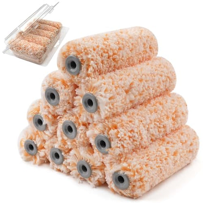 ROLLINGDOG 4 inch Small Paint Roller Sleeves - color: 10pc 4" Microfiber Roller Cover