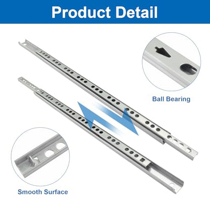 13.5" Small Narrow Drawer Slides, 1 Pair - size: 13.5"