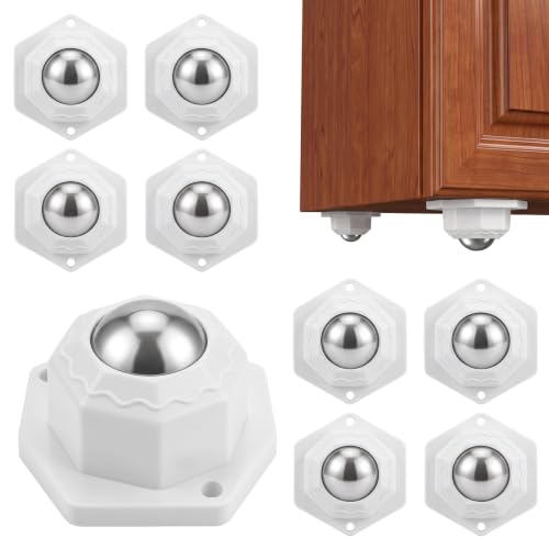 Zerobe Hex Self Adhesive Caster Wheels, Heavy Duty Furniture Movers, 8 Pack - color: White, size: 8pcs