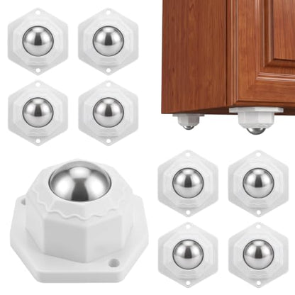 Zerobe Hex Self Adhesive Caster Wheels, Heavy Duty Furniture Movers, 8 Pack - color: White, size: 8pcs