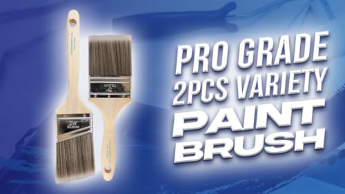 Pro Grade Paint Brushes, Flat & Angled Paint Brush Set, Walls & Trim, 2 Pc
