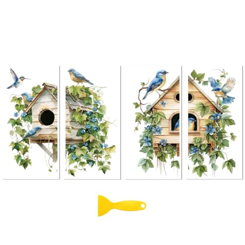Peacoblue Birdhouse Rub On Transfers for Furniture Craft 6"x12" - style: Birdhouse