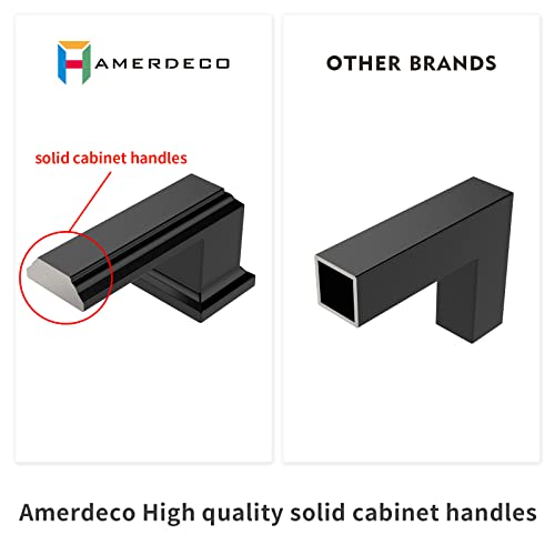 Amerdeco 10 Pack Brushed Satin Nickel Cabinet Pulls 3-3/4 Inch(96mm) Hole Center Cabinet Hardware Kitchen Cabinet Handles for Bathroom Drawer Pulls Dresser Pulls ZH0001 - color: Brushed Satin Nickel, size: 3.75" hole center, style: 10 Pack