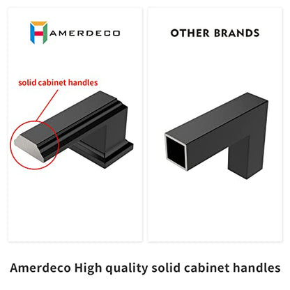 Amerdeco 10 Pack Brushed Satin Nickel Cabinet Pulls 3-3/4 Inch(96mm) Hole Center Cabinet Hardware Kitchen Cabinet Handles for Bathroom Drawer Pulls Dresser Pulls ZH0001 - color: Brushed Satin Nickel, size: 3.75" hole center, style: 10 Pack