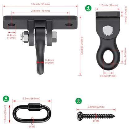 SELEWARE A Frame Swing Set Brackets for 4x4 Legs and 4x6 Beam - color: 2 End Brackets + 4 Swing Hangers