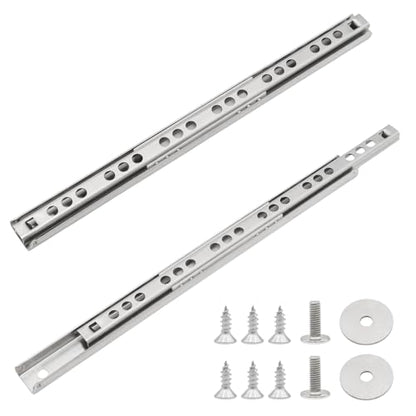 2Pcs 214mm/8.43" Silver Stainless Steel Drawer Slides (1 Pair) - size: 214mm/8.43"