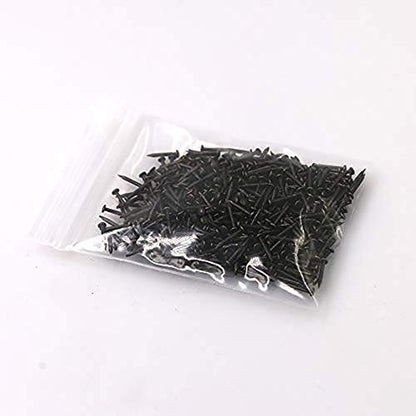 newlng 500PCS Small Nail Round Head Tiny Nails String Art Nails Hand-Made Hardware Accessories Fasteners 1 X 10mm/0.04"X0.4"(DXL) Bronze - color: Black1*10mm