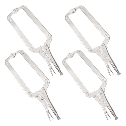 4 Pack 18 Inch C-Clamp Locking Pliers with Swivel Pads, Heavy Duty, Adjustable Vise Grip C Clamps for Woodworking and Home Improvement - size: 4 Pack 18 Inch