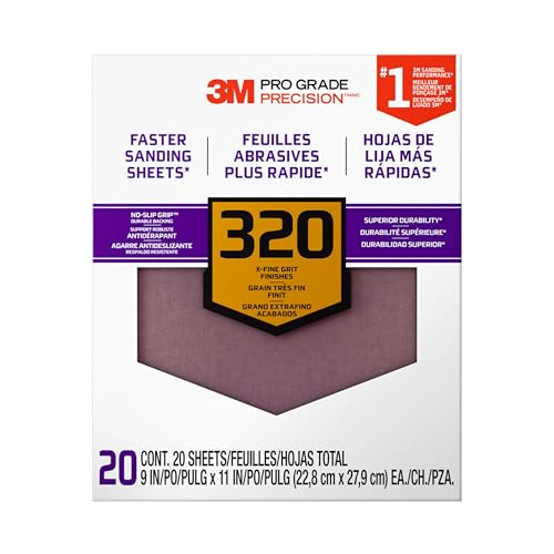3m 26320cp-P-G 9" X 11" 320 Grit Professional Grade Sandpaper - size: 9 X 11 inch