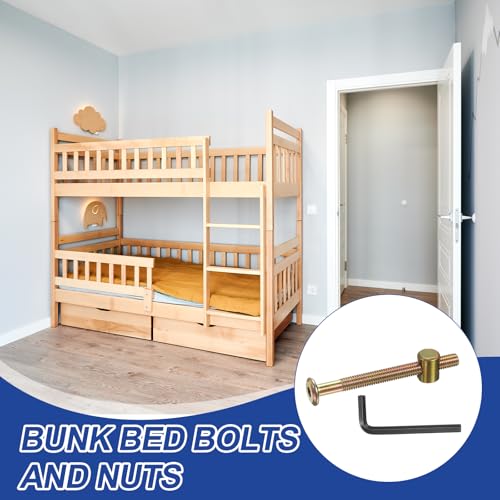 PATIKIL Bunk Bed Bolts and Nuts Kit M6x65mm Furniture Bolts Hex Drive 6Set - size: M6x65mm