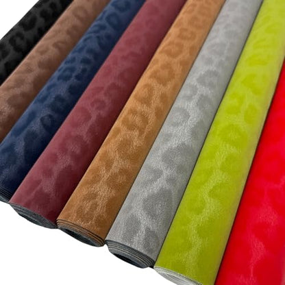 Faux Leather Leopard Roll 32 x 137 cm(12 x 54 inches) Multipurpose Synthetic Faux Leather for DIY Crafts, Earrings, Wallets, Bows, Cosmetic Bags, Handbags - Craft Making Supply (Dark Brown) - color: Dark Brown