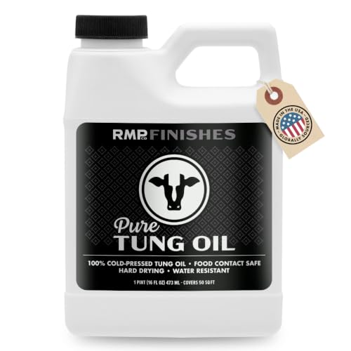 RMP Finishes Pure Tung Oil for Wood Finishing, Cutting Boards, Outdoor Furniture, Butcher Blocks, Wooden Flooring, Food Grade, Waterproof, 16 oz. - size: 16 Fl Oz (Pack of 1)