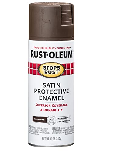 Rust-Oleum Stops Rust Spray Paint, Satin Dark Brown - color: Satin Dark Brown, size: 11 Fl Oz (Pack of 1)