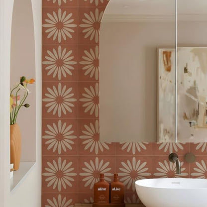 5.9×5.9in-10pcs Bohemian Peel and Stick Tiles Floor Wall Sticker Self-Adhesive Tile Kitchen Bathroom Waterproof Wear-Resistant Home Decor - size: 5.9"×5.9"-10 pcs