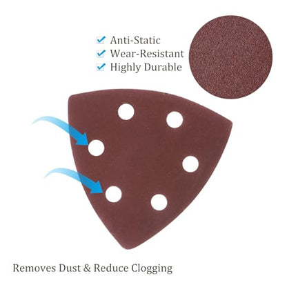 50pcs Mouse Sander Detail Sandpaper 1500Grit 3-1/2" Triangle