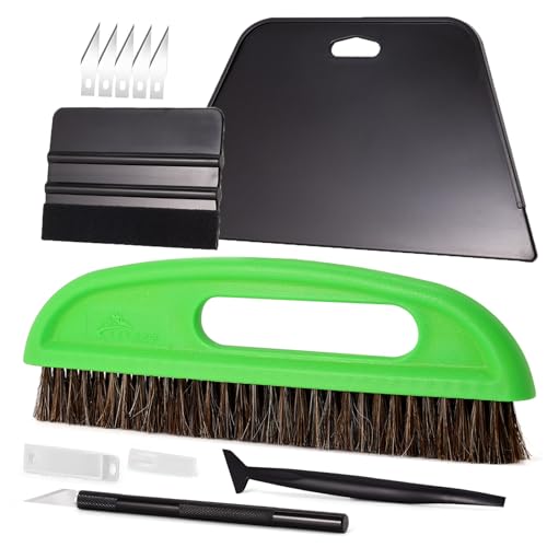 NEWISHTOOL Wallpaper Smoothing Tools, Wallpaper Tool Kit with Wallpaper Paste Brush, Smoother Squeegee, Felt Squeegee & Paper Cutter for Peel and Stick Contact Paper, Wallcovering, Vinyl Backsplash - color: Set-02