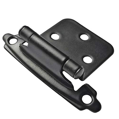 Traditional Flat Black Cabinet Hinge Variable Overlay 10 Pack - size: Flat Black
