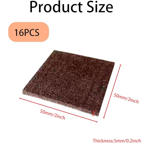 16PCS 2” Square Felt Furniture Pads, Self Adhesive Cuttable Chair Leg Pads Anti Scratch Floor Protectors for Hardwood Laminated Tile Cabinet Surface Protector, Brown - size: 2 INCH