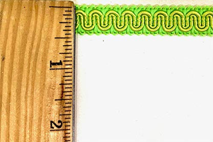 1/2" Scroll Braid Gimp w/Backing - 12 Continuous Yards - Many Color Options! (Lime) - color: Lime