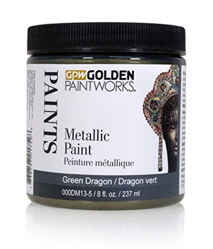 Metallic Paint, 8 oz Jar, Green Dragon - color: Green Dragon
