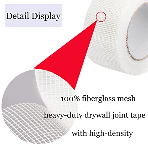 Drywall Joint Tape (4''x 115 Ft) Drywall Joint Self Adhesive Tape，Self-Adhesive Fiberglass Drywall Mesh Tape Heavy-Duty Self-Adhesive Fiberglass Wall Crack and Seam Patch.