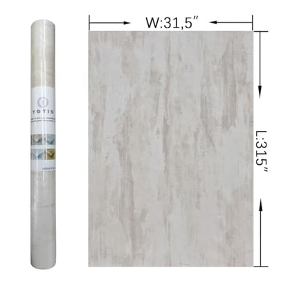 31.5x315in Extra Wide Cream Concrete Wallpaper Peel Stick Milky White Plaster Effect Contact Paper Air Guide Slot Design Matte Thick Self-Adhesive Waterproof Vinyl Wrap Industrial Style Wall Sticker - color: Ivory White, size: 31.5" x 315"