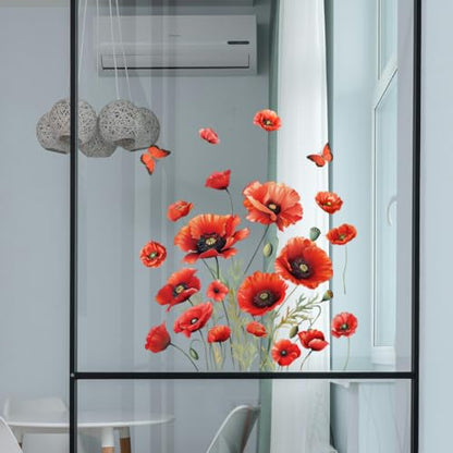 Peacoblue Papaver Rhoeas Rub On Transfers for Furniture Craft 6"x12" - style: Papaver Rhoeas