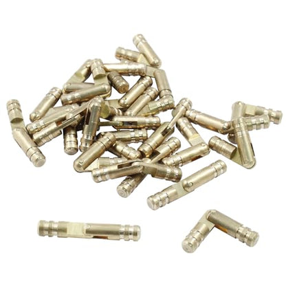 Luomorgo 25 Pcs Barrel Hinges, 4x25mm Brass Hidden Hinges Invisible Hinge, Small Concealed Hinges for Crafts, Wooden Box, Jewelry Box, Cabinet Door - size: 4x25mm