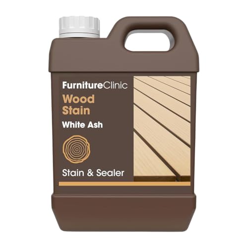 Furniture Clinic Wood Stain | Water Based | Fast Drying, Low Odor, & Non-Toxic | Multiple Finishes | for Indoor & Outdoor Furniture and More | White Ash (85 Fl Oz / 2500ml) - color: White Ash, size: 2500ml / 85 Fl Oz