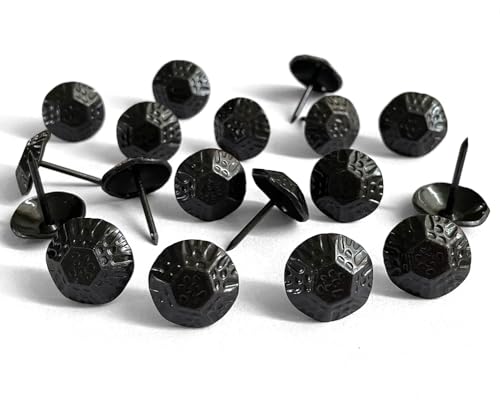 100PCS D19mm Upholstery Tacks Black,Vintage Furniture Metal Thumb Tacks HGB