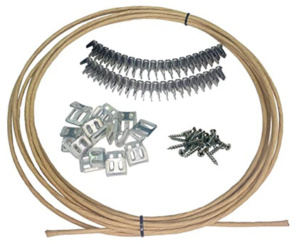 Elegent Upholstery 25' Ft Sofa Coil Spring Wire with Stay Clips & Insulated No Sag Upholstery Z Clips Sofa Repair Assembly Kit, Multicolor