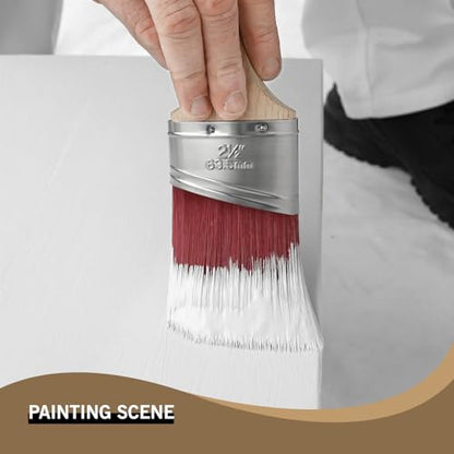 ROLLINGDOG 2.5 Inch Oval Angled Paint Brush - size: 2.5 Inch