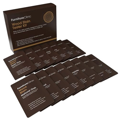 Furniture Clinic Wood Stain, Water-Based & Fast Drying, Tester Kit - color: ‎9 Colors, size: Tester Kit