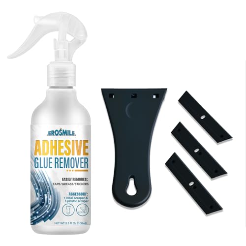 Adhesive Remover, Sticker & Glue Remover Kit with Scraper, 3.3 oz