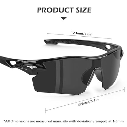 OXG 6 Pack Safety Glasses, Scratch Resistant Wraparound Lenses ANSI Z87.1 Protective Eyewear for Unisex - color: Grey