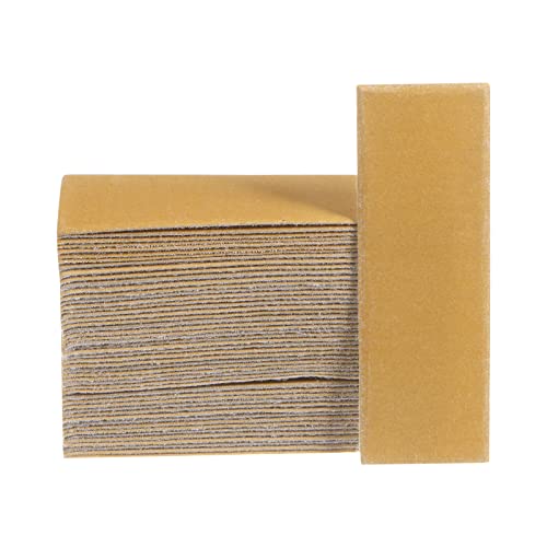 HARFINGTON 50pcs Micro Sander Paper 400 Grit 3.5x1.2 Inch Mini Sanding Sheets Strips Hook Loop Sandpapers for Wood Metal Small Projects Tight Spaces Polish Work - size: 400 Grit