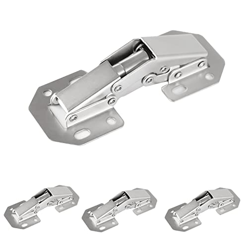 4-Pack Hidden Hinges for Cabinet Doors Frameless, Concealed Cabinet Hinges, 90 Degree Surface Mount Hinges - size: 4 Pack