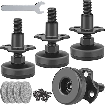 Anwenk Adjustable Leveling Feet Furniture Leg Leveler Table Feet Heavy Duty - color: Black-4p-t Nut