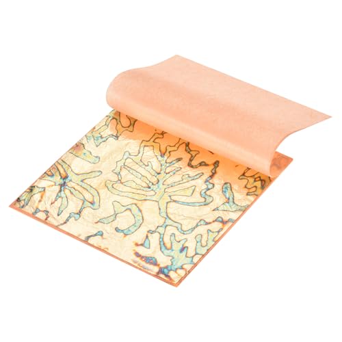 MECCANIXITY 10 Sheet Gold Leaf Sheets, 5.5"x5.5" Imitation Gold Foil Sheets Variegated Booklet Paper for Crafts, Picture Frames, Nails and DIY Arts Decoration,Leaves - color: Leaves