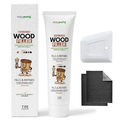 Wood Filler - Wood Putty for Furniture Repair, Wooden Cabinet, Door, Table - color: Dark Oak & Walnut