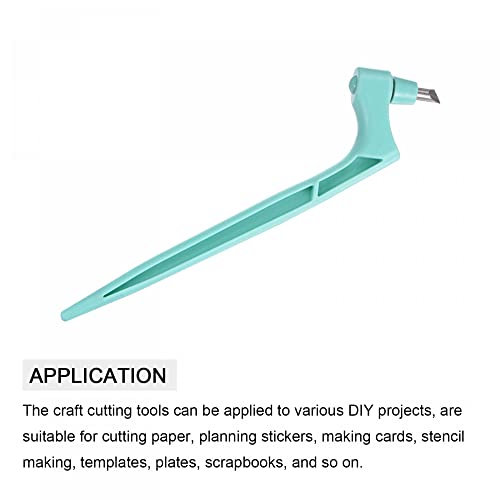 uxcell Craft Cutting Tools, 360 Degree Rotating Blades Stainless Steel Cutter with 15 Degree Blade for DIY Crafts Stencils Scrapbooks, Light Blue - color: Light Blue