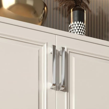 Polished Chrome Cabinet Pulls 4 Inch Polished Nickel Cabinet Pulls - color: Polished Chrome, size: 5 Inch (128 mm) Hole Centers