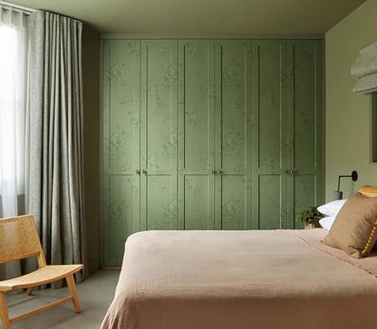 118"x17.7" Peel and Stick Wallpaper Green Thicken Floral Embossed Wallpaper - color: Green, size: 17.7" x 118"