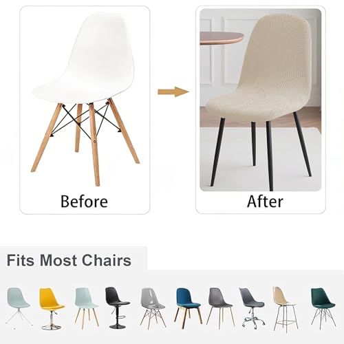 HAOYONG Modern Dining Chair Covers Shell Chair Cover Lounge Armless Chair Cover Mid Century Stretchable Slipcovers for Kitchen, Office, Dining Room and Living Room (Set of 6) - color: 70, size: 6 PCS