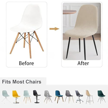 HAOYONG Modern Dining Chair Covers Shell Chair Cover Lounge Armless Chair Cover Mid Century Stretchable Slipcovers for Kitchen, Office, Dining Room and Living Room (Set of 6) - color: 70, size: 6 PCS