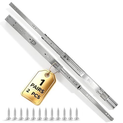 20“ Soft Close Drawer Slides, Thickened Steel Full Extension Cabinet Rails - size: 20 Inch
