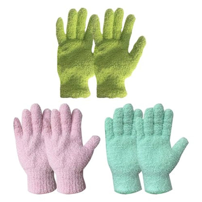 6 Pcs Microfiber Dusting Gloves Reusable Washable Cleaning Gloves Mittens House Kitchen Cleaning Gloves Cloth Car Wash Hand Mitten